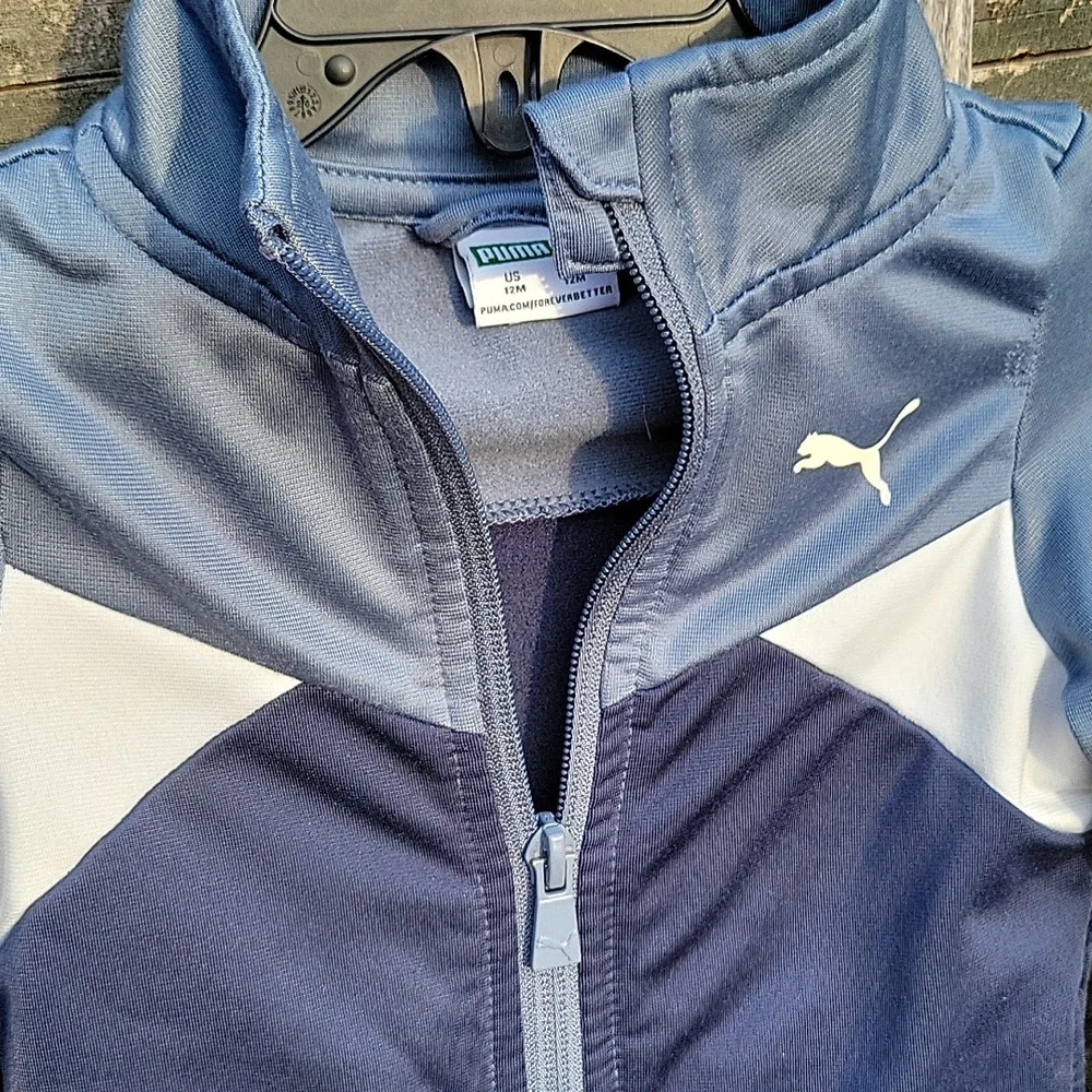 PUMA Infant's Medium Blue Logo Zip-Up Track Jacket
